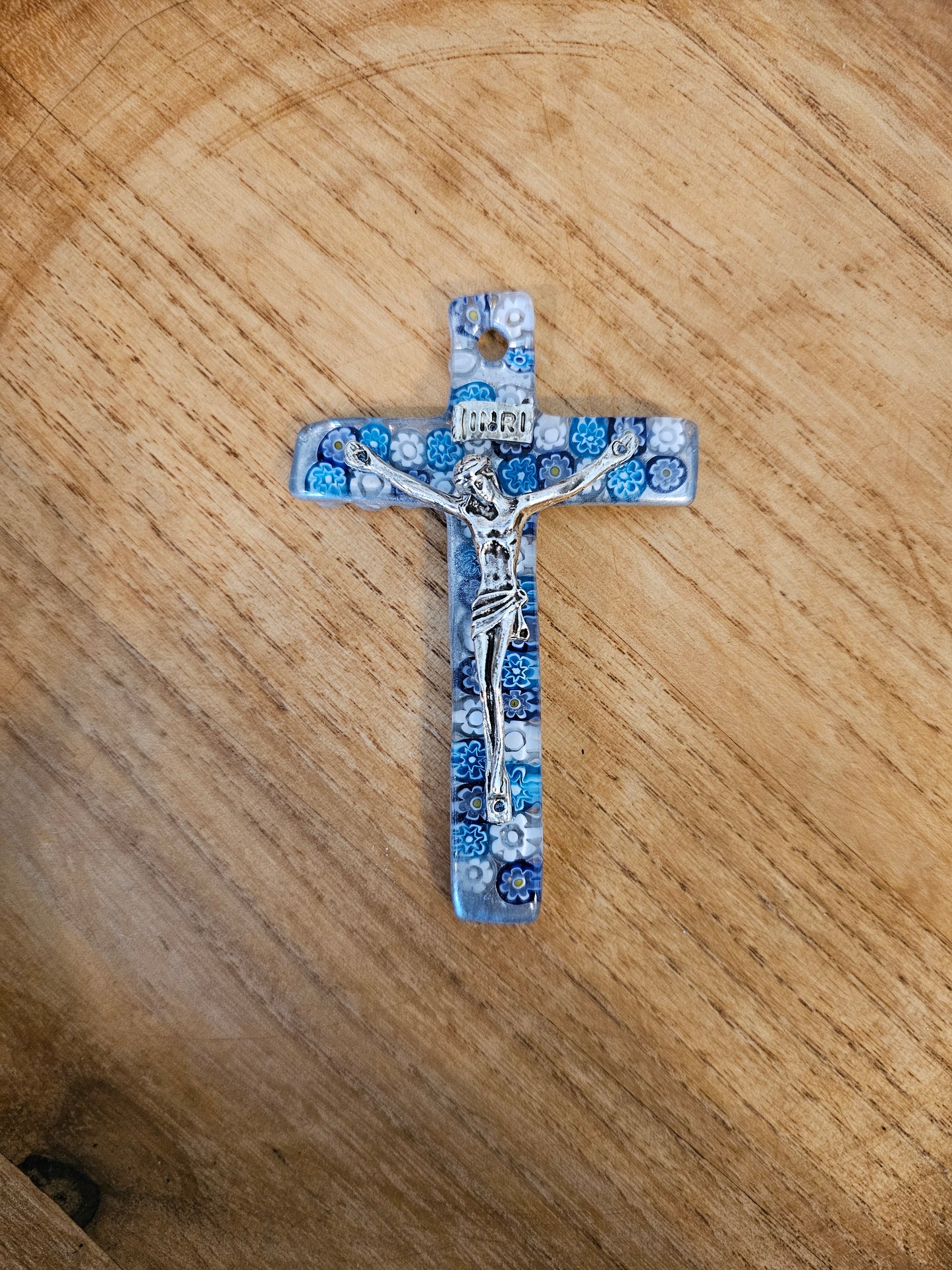 Italian Murano Glass Wall Crucifix