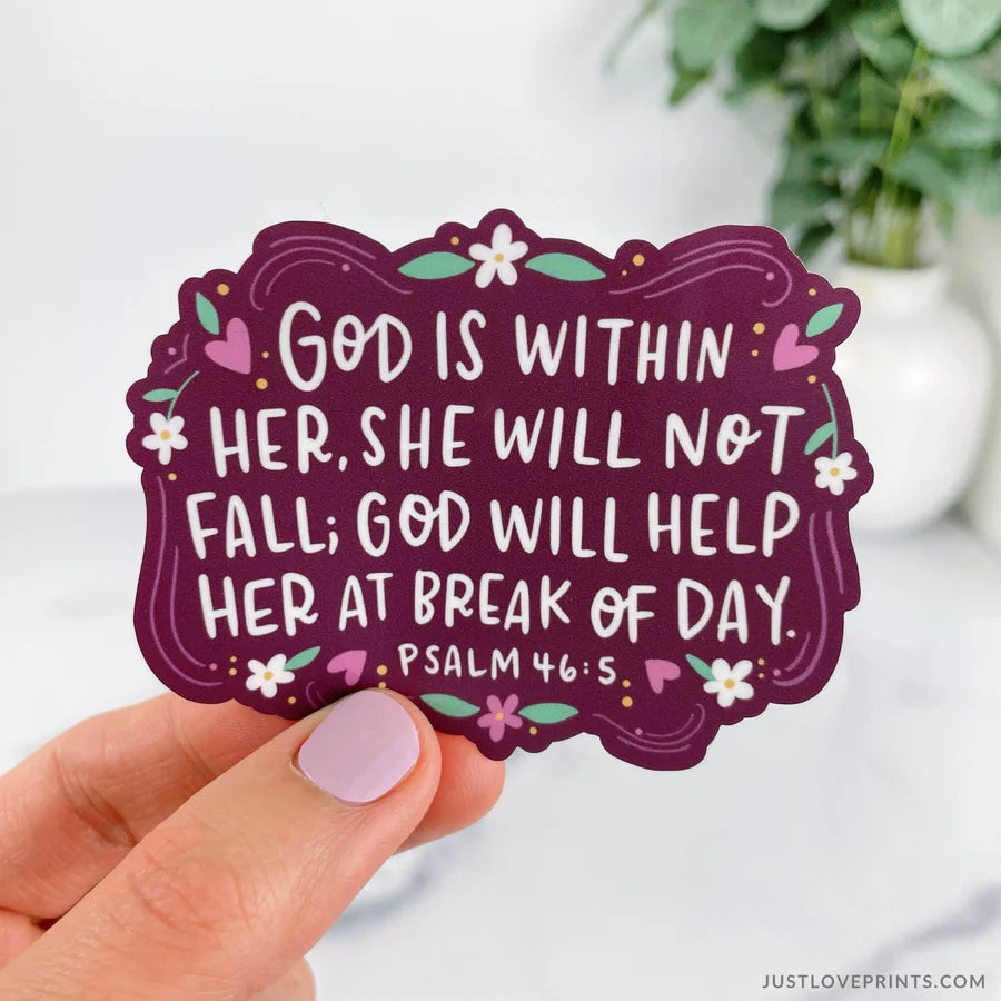 God is Within Her Vinyl Sticker