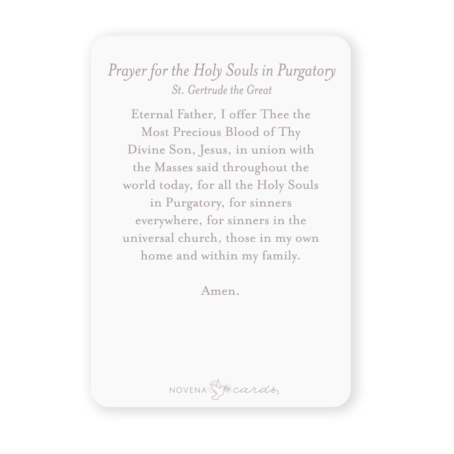 Prayer for the Holy Souls in Purgatory Prayer Card