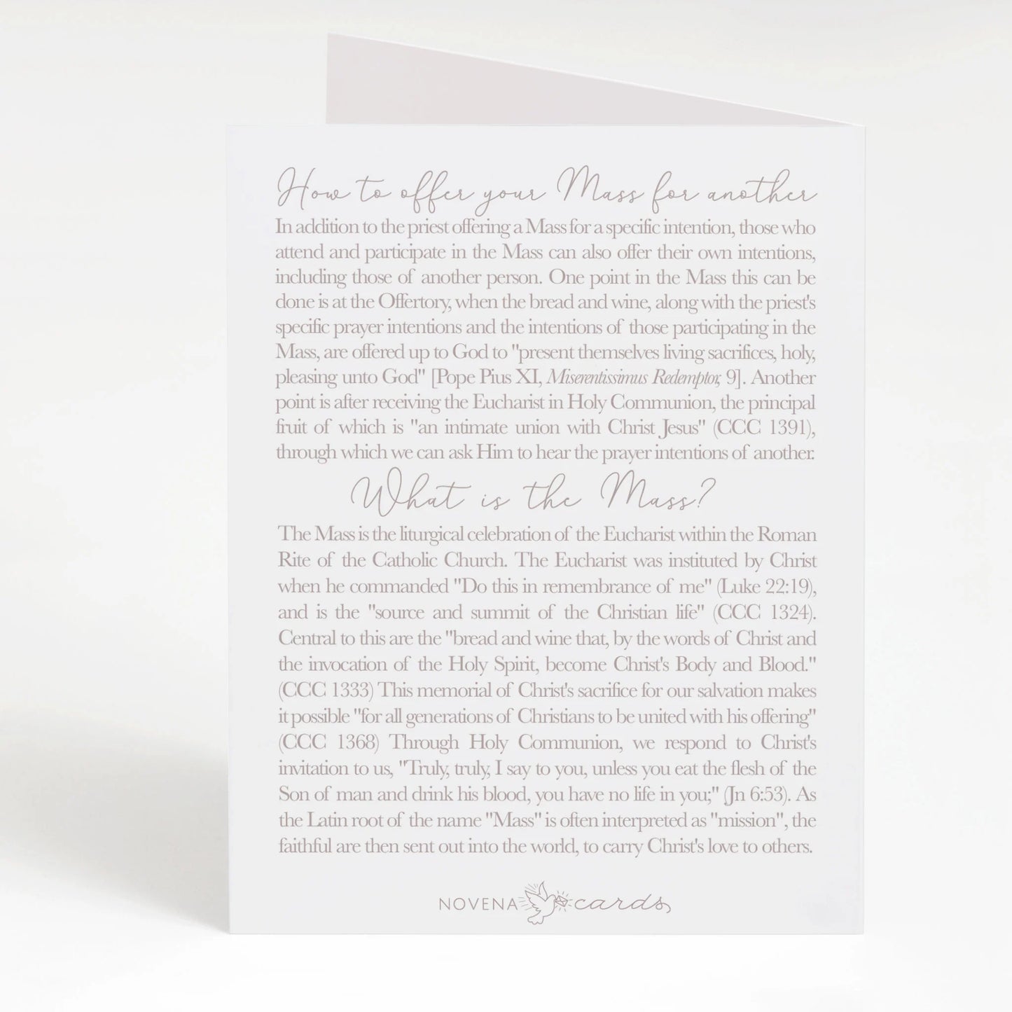 "I Prayed for you at Mass" Card | White