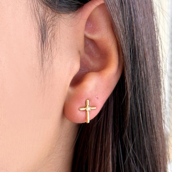 Mini Cross Earrings