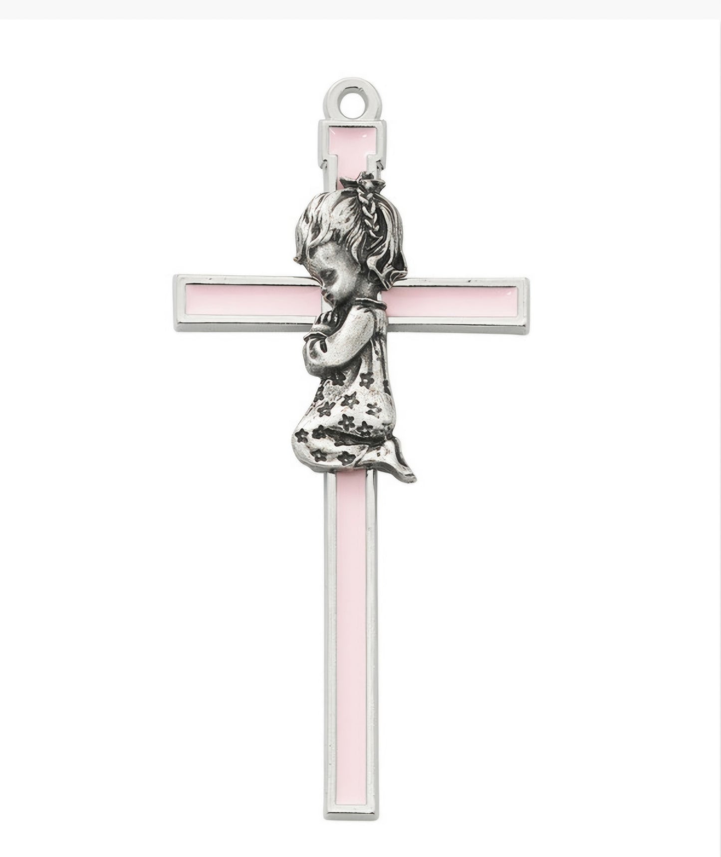 Praying Girl Pink Cross