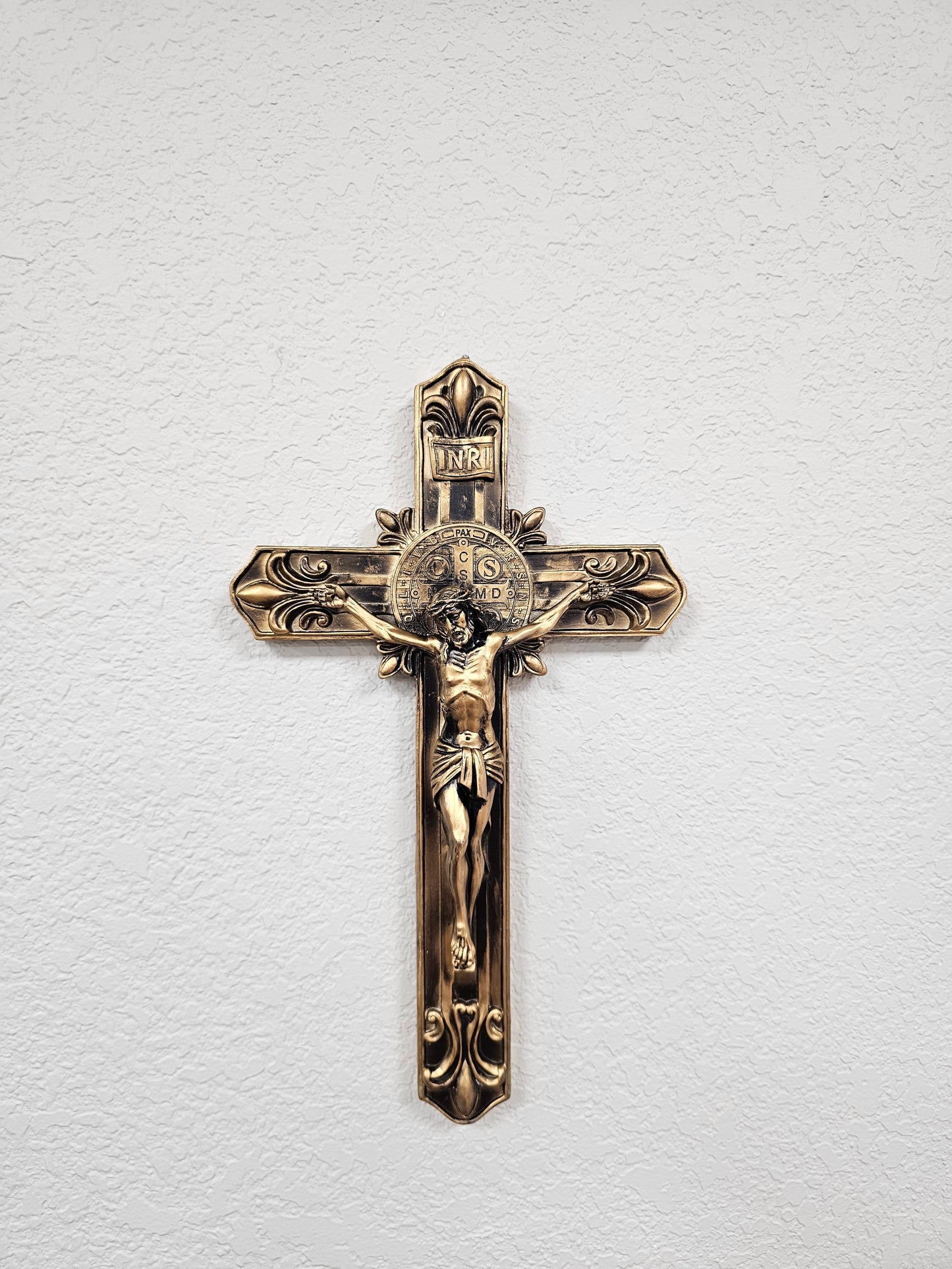 12.5" St. Benedict Gold Crucifix