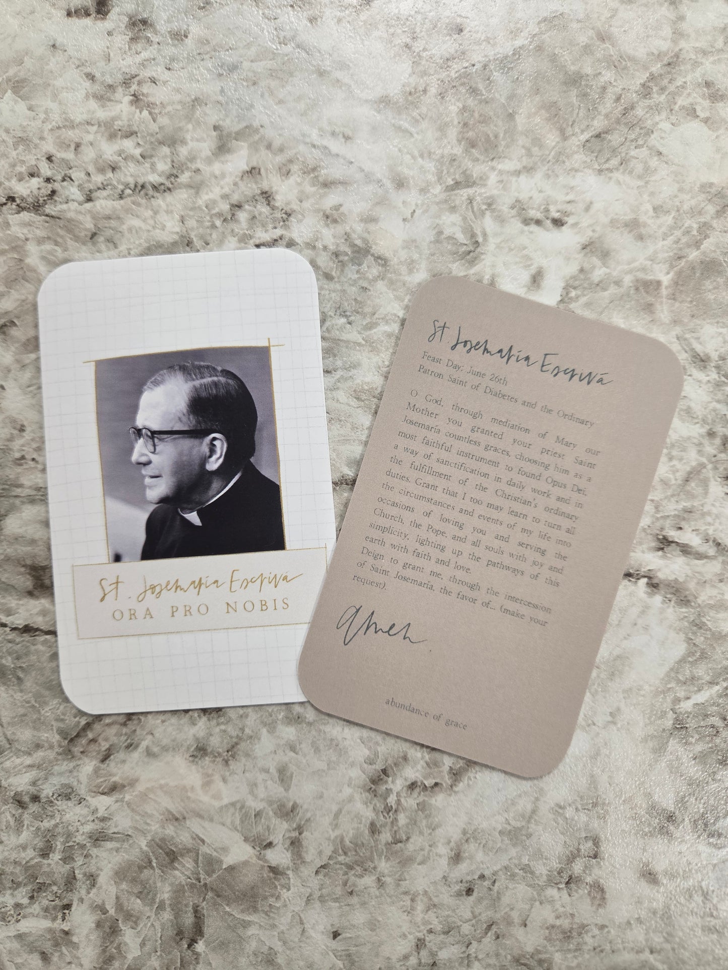 St. Josemaria Escriva Holy Card