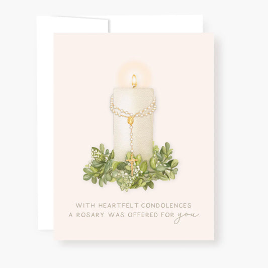 Rosary Card | Candle | Sympathy