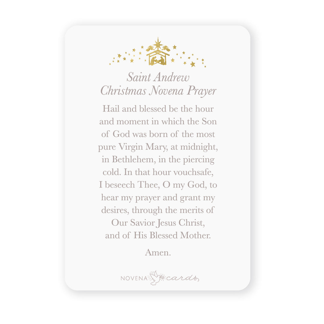 St. Andrew Christmas Novena Prayer Card | Holy Family Design