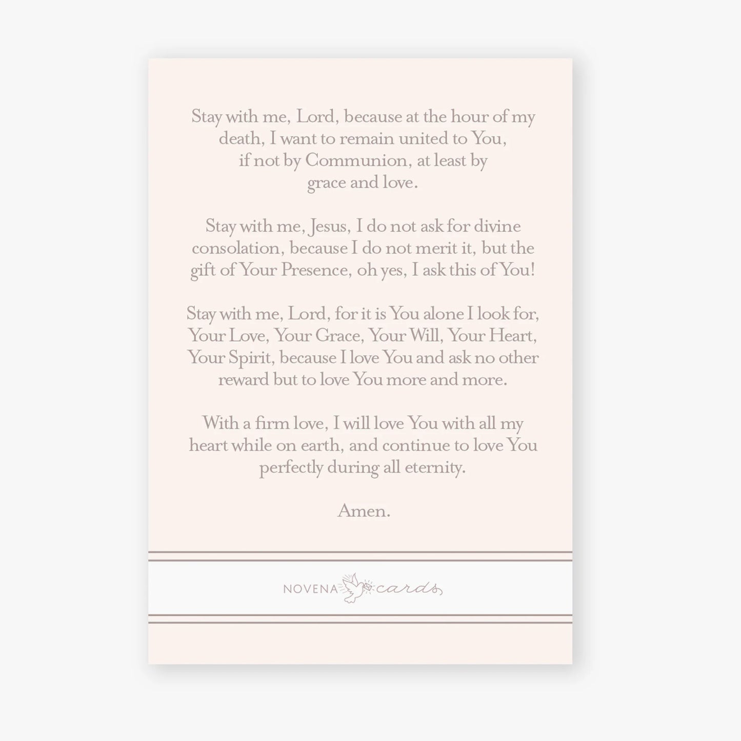 Stay With Me Lord Prayer Card | Beige