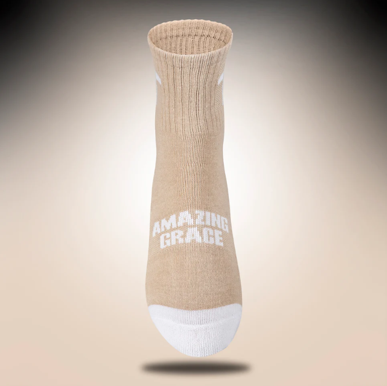 Amazing Grace | Bone + White Crew | Pathos Socks