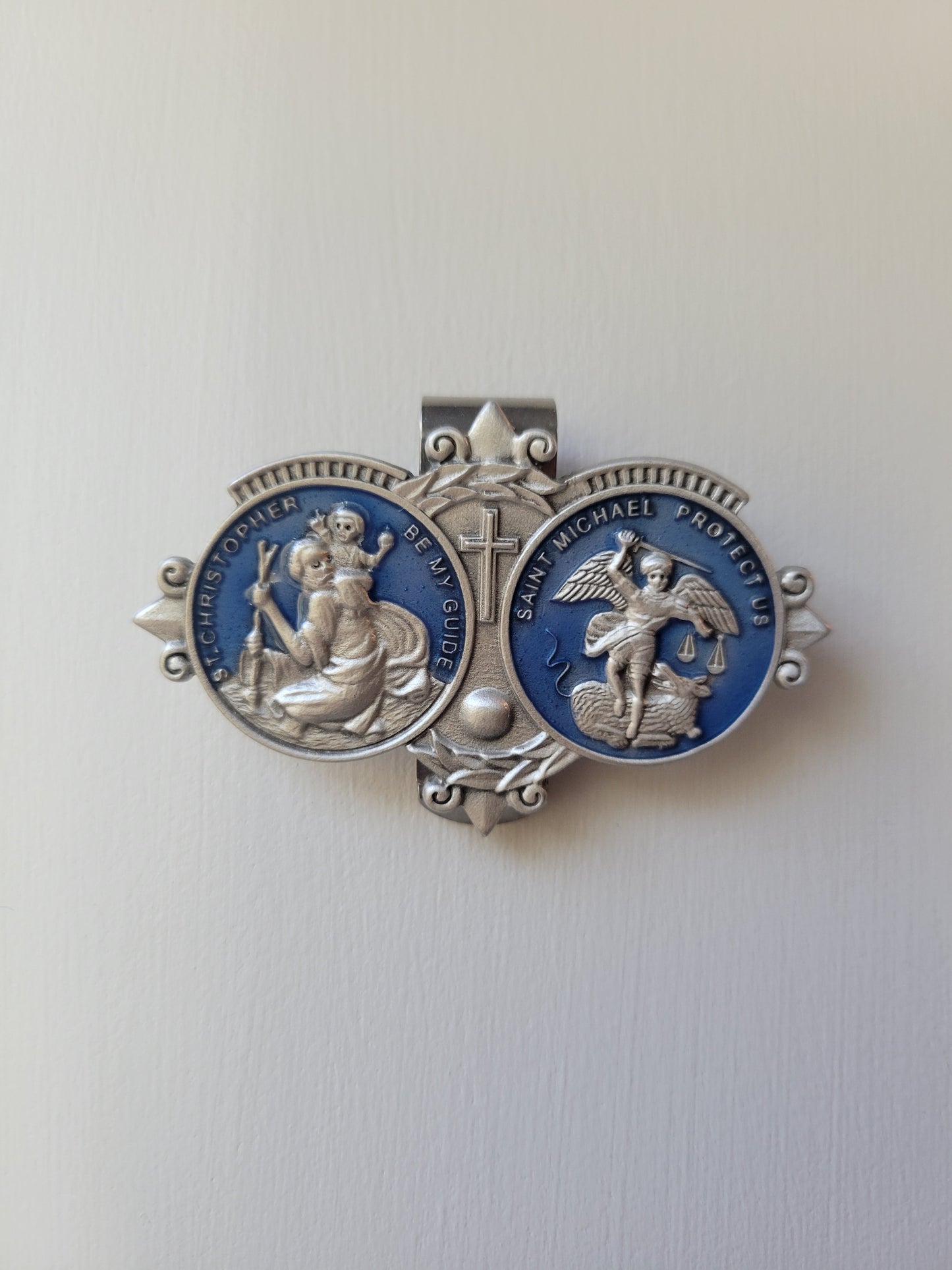 St. Christopher/ St. Michael Visor Clip