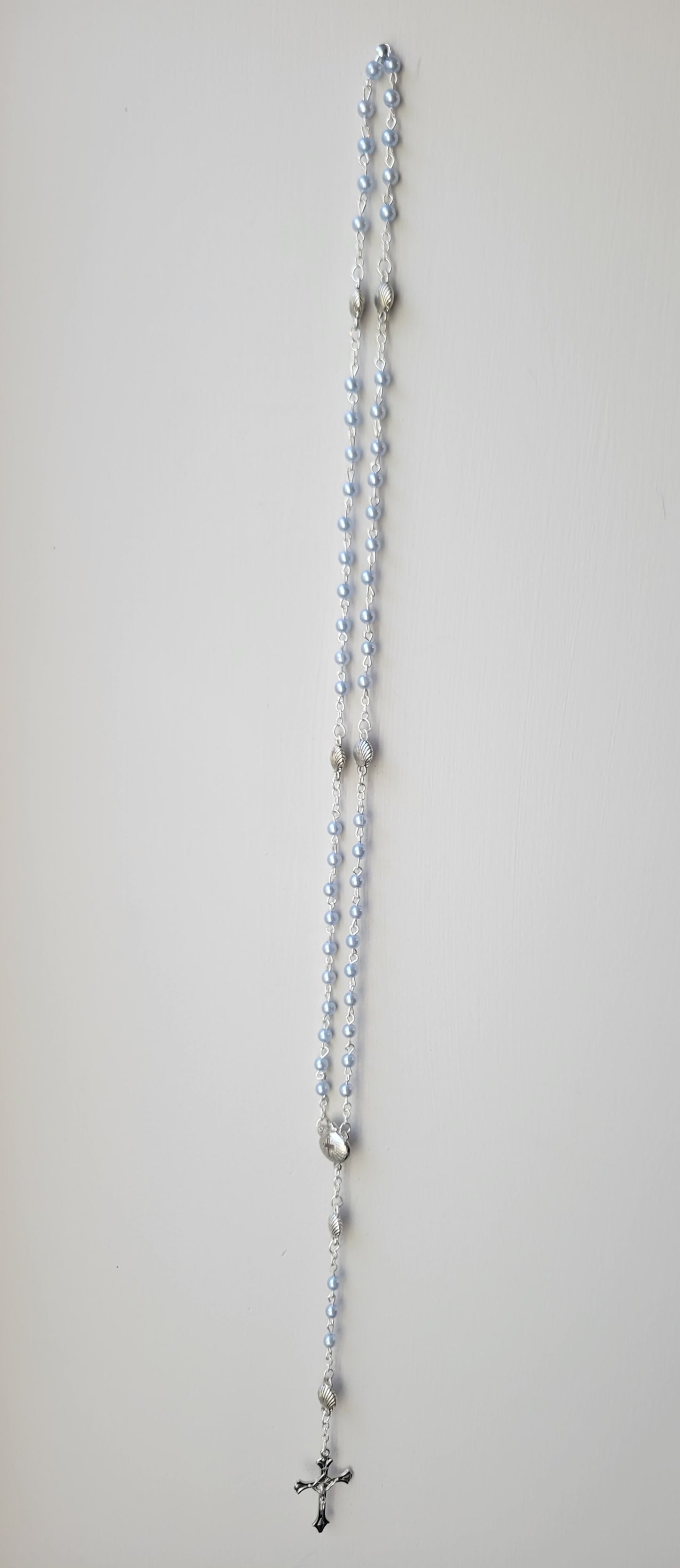 Blue Pearl Baptism Rosary