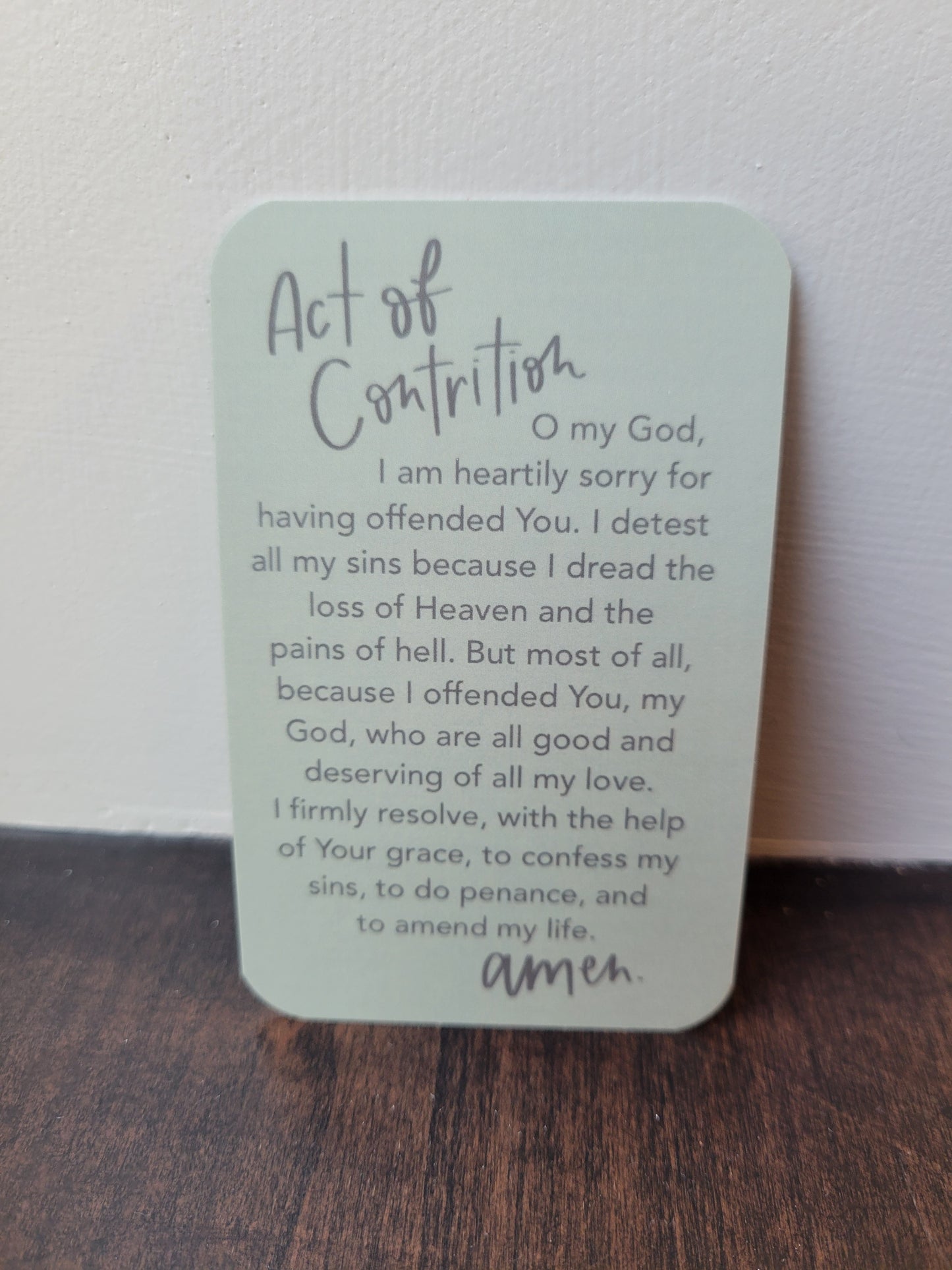Act of Contrition Prayer Card