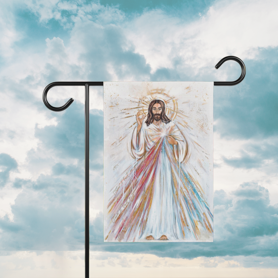 Divine Mercy Garden Flag