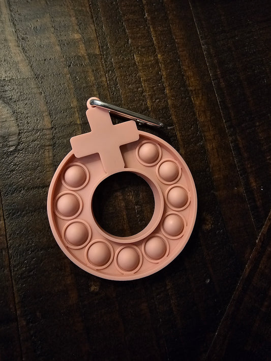 Rose Pink Decade Rosary Pop-It Keychain