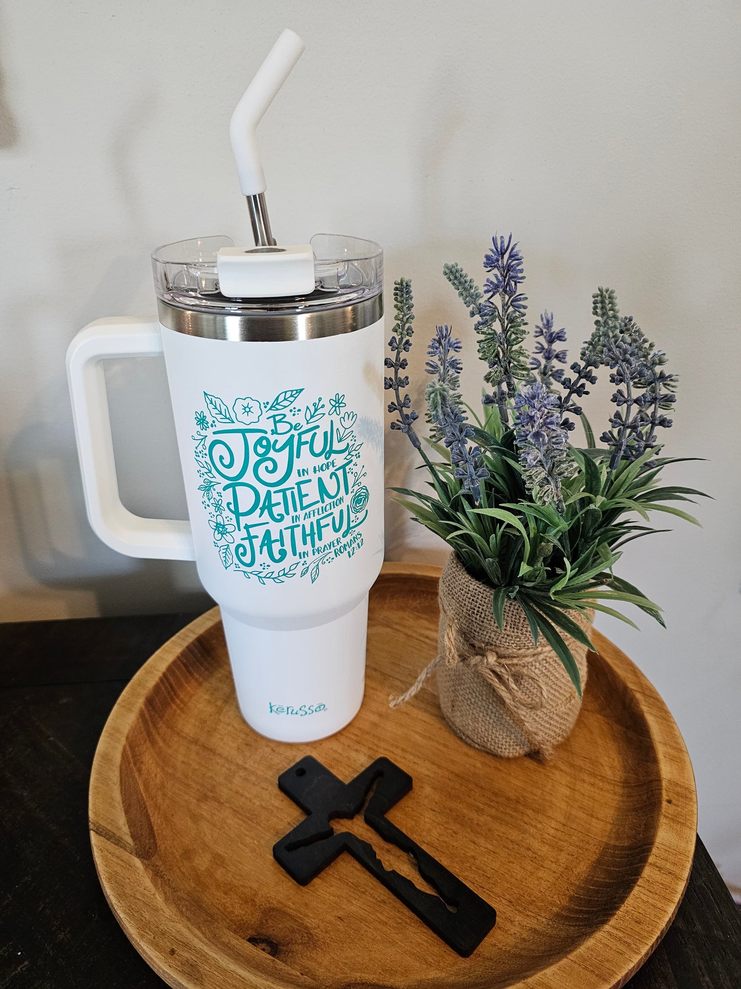 Be Joyful 40 oz Stainless Steel Mug with Straw