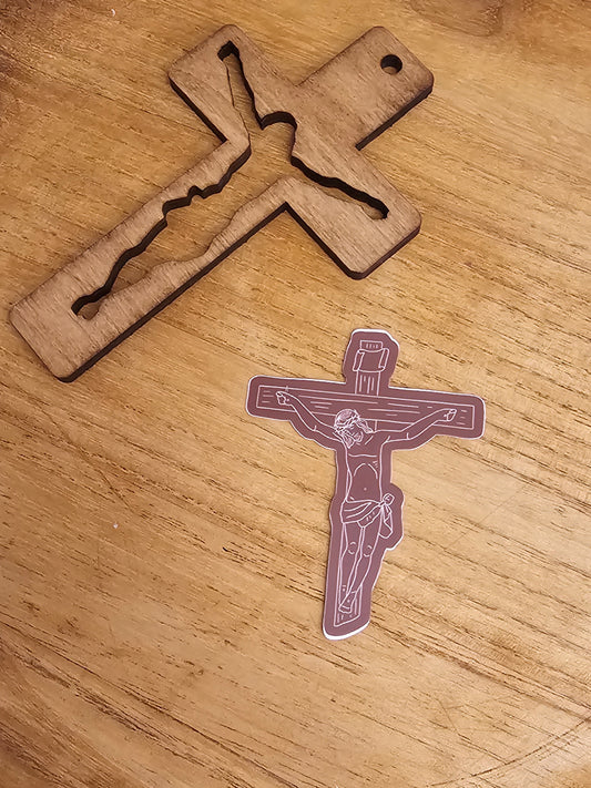 Crucifix Vinyl Sticker