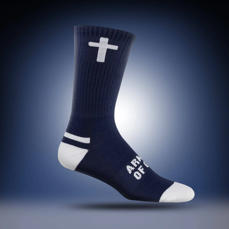 Armor of God | Navy + White Crew | Pathos Socks