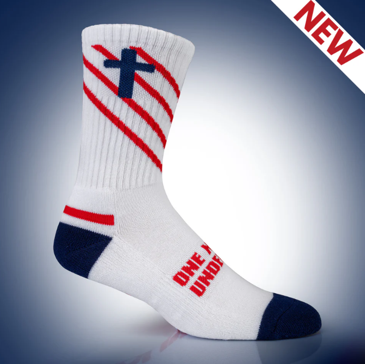 One Nation Under God | Red + White + Blue Crew | Pathos Socks