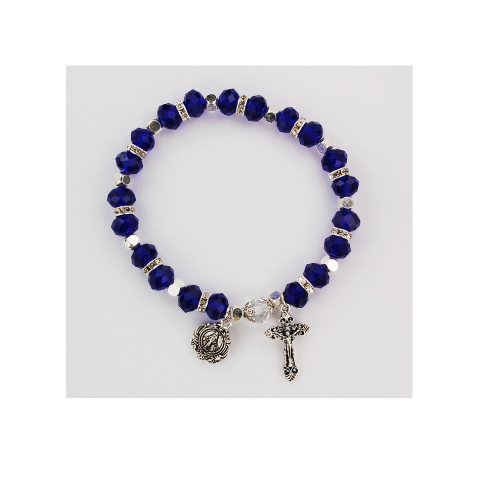 Dark Blue Rosary Bracelet