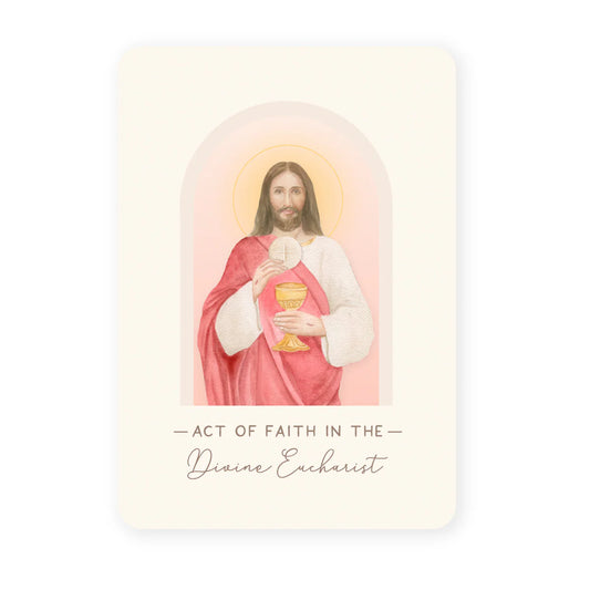 Act of Faith in the Divine Eucharist Prayer Card