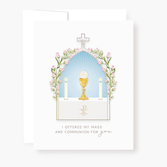 "I Prayed for you at Mass" Card | White