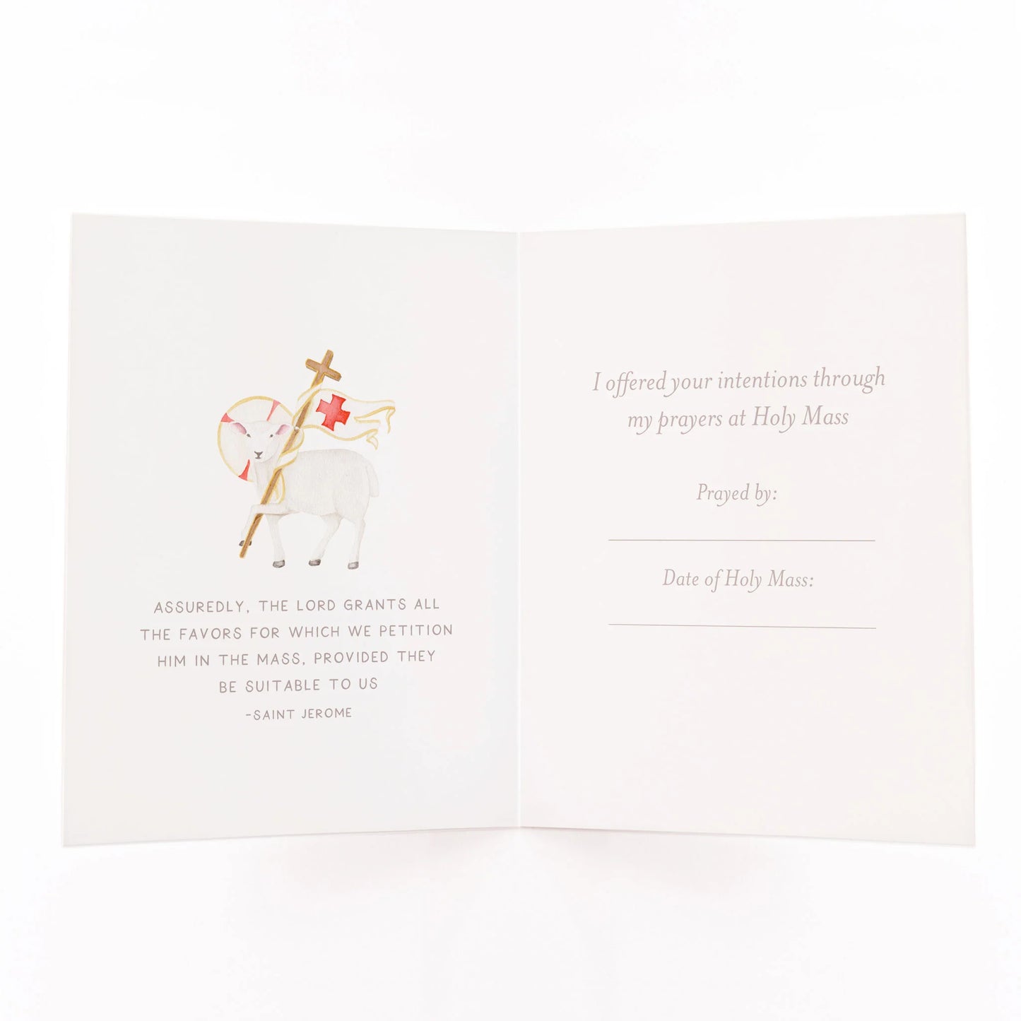 "I Prayed for you at Mass" Card | White