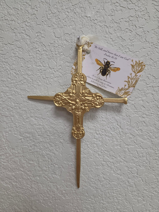 Crucifix Gold Nail Cross