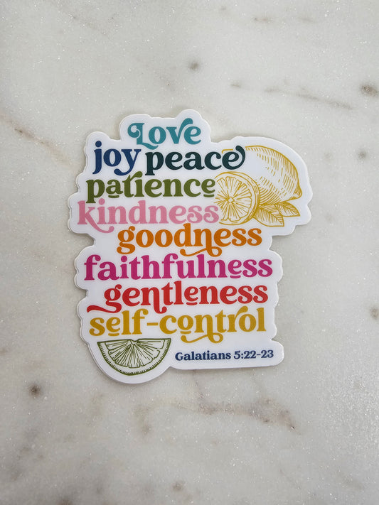 The Fruits of the Holy Spirit Sticker Galatians 5:22-23