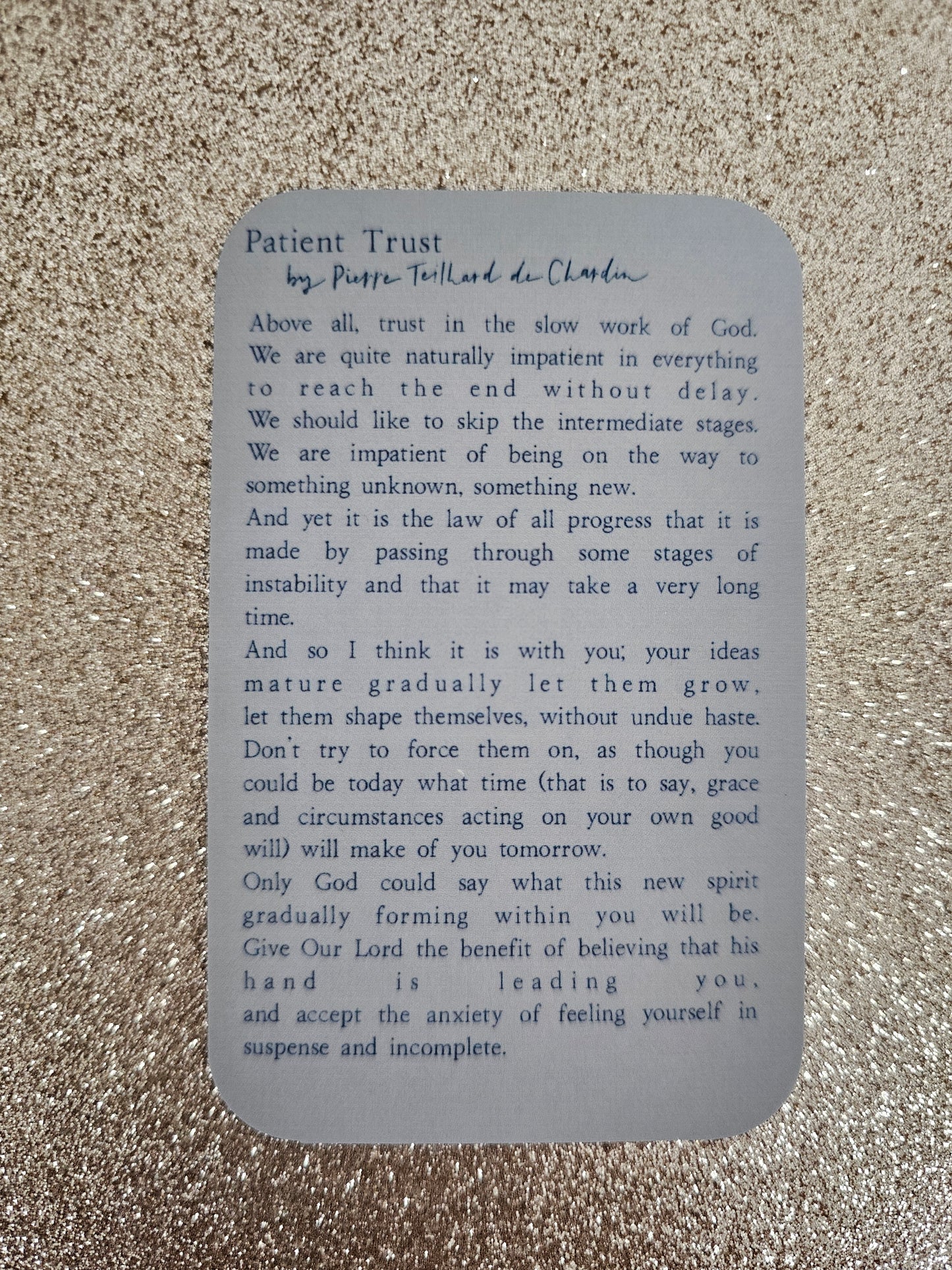 Patient Trust Prayer Card