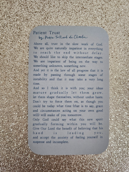 Patient Trust Prayer Card