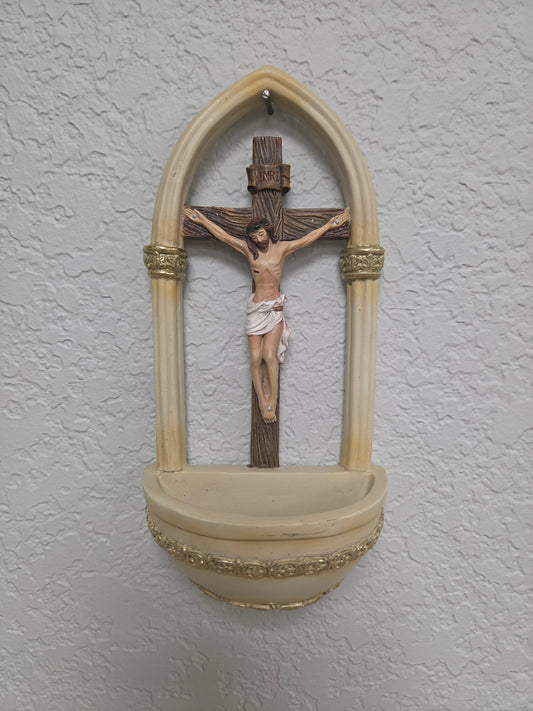 Crucifix Holy Water Font