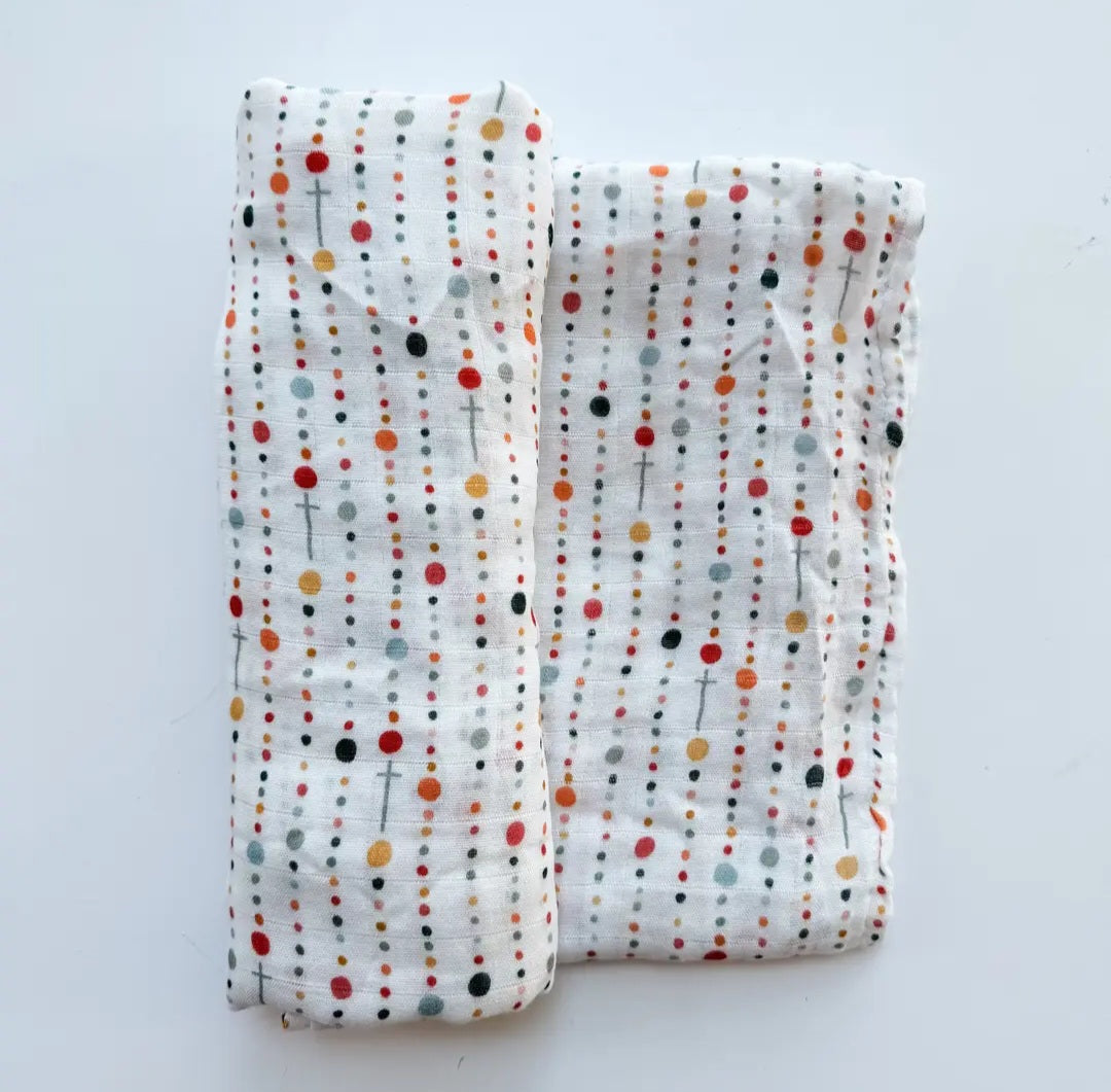 Rosary Dots Swaddle Blanket
