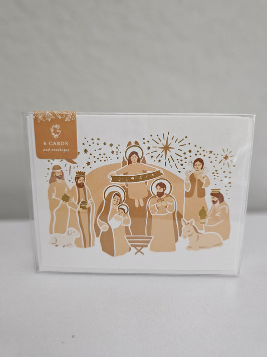 Gold Foil Nativity Christmas Card