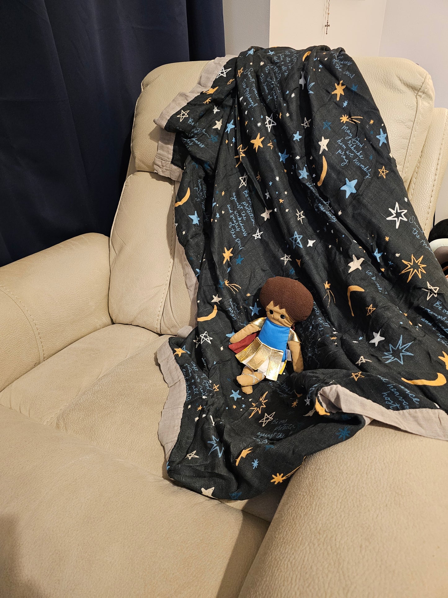 St. Michael Prayer Luxury Double Sided Muslin Catholic Blanket