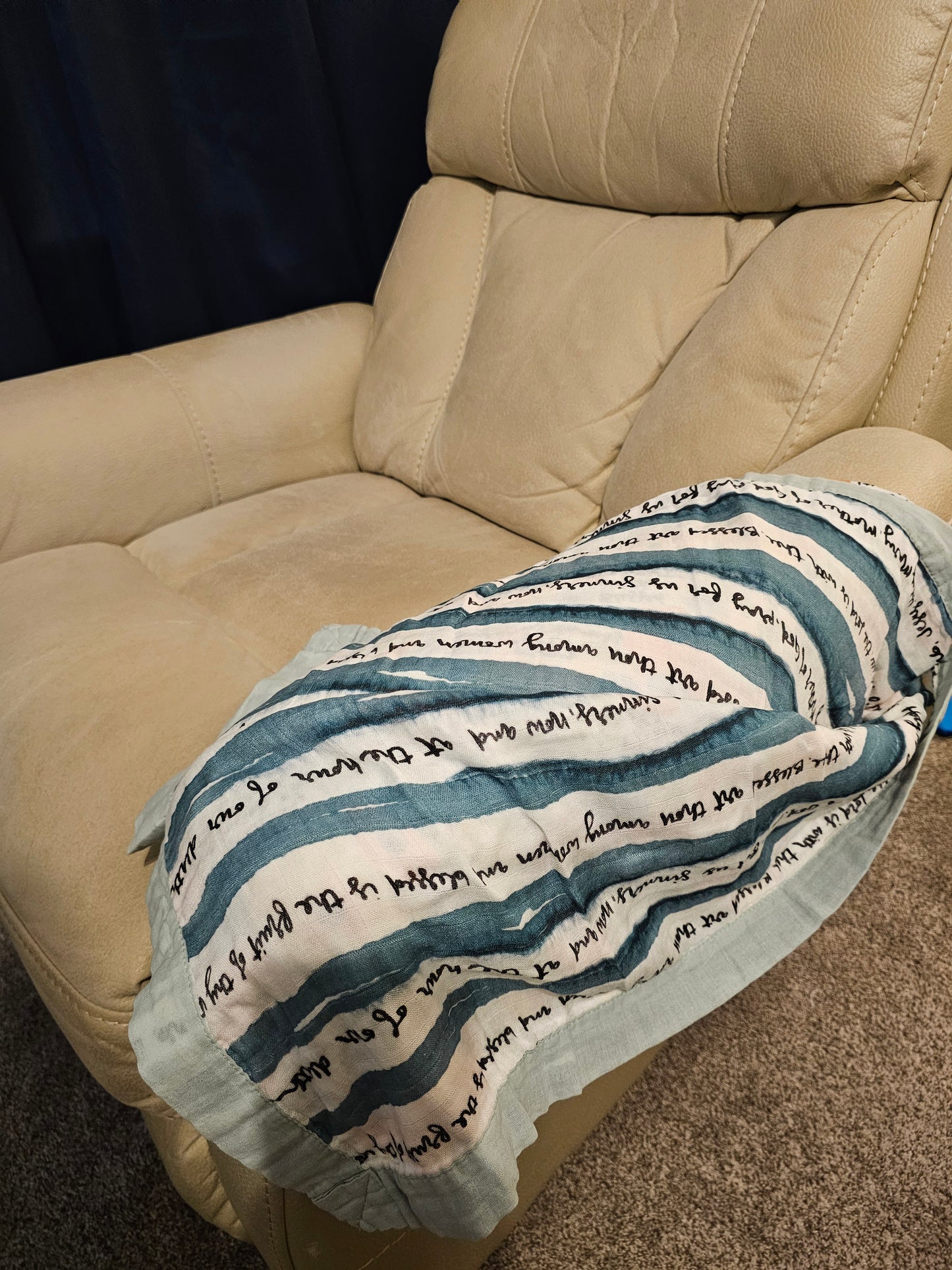 Watercolor Hail Mary Luxury Double Sided Muslin Catholic Blanket