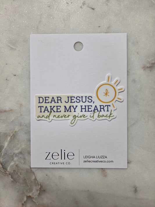 Jesus Take My Heart Sticker