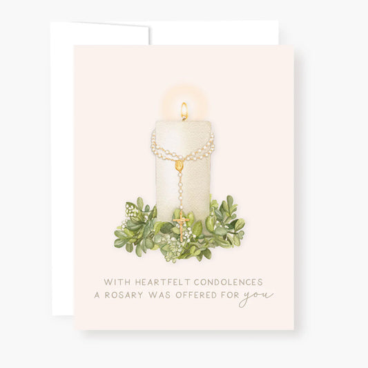 Rosary Card | Candle | Sympathy