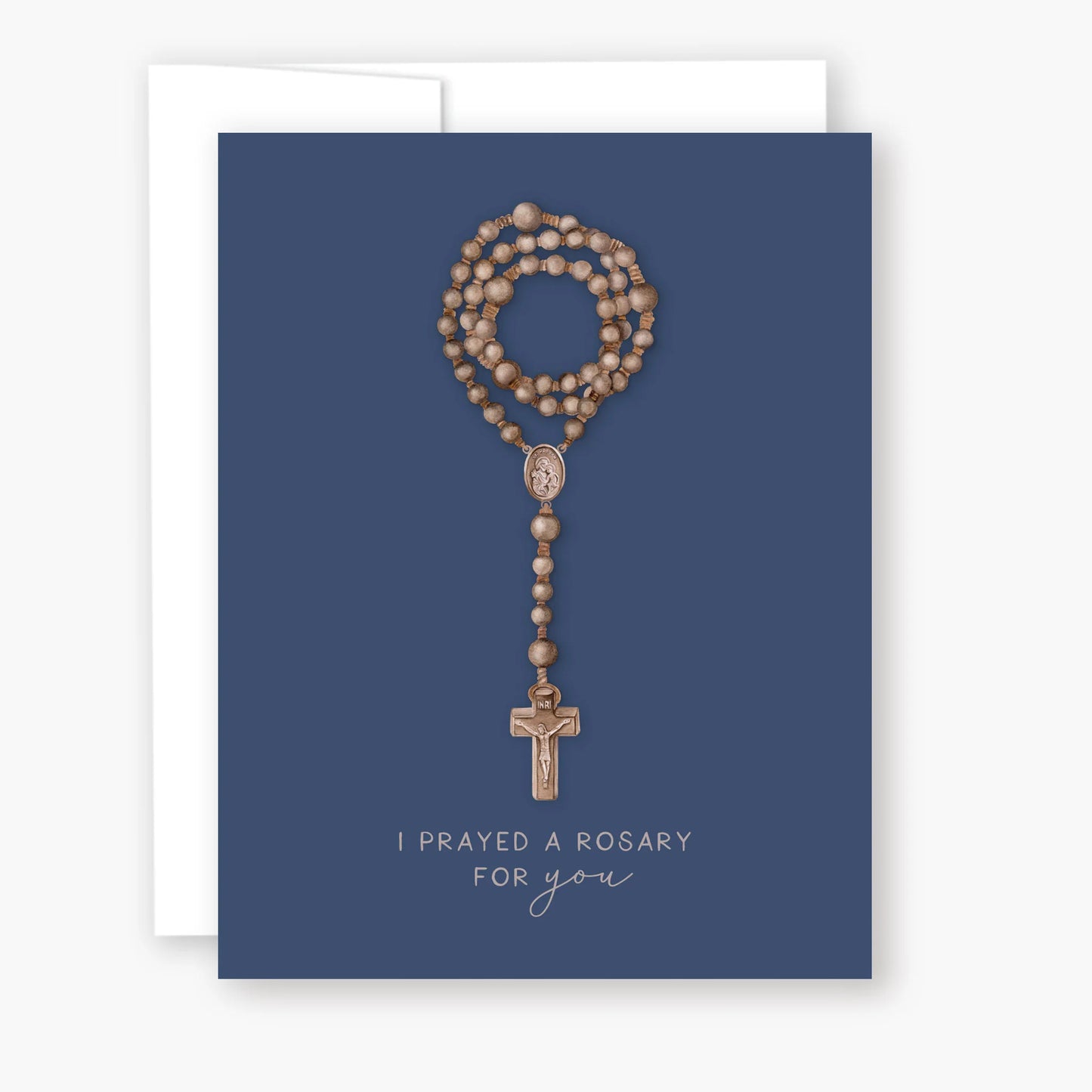 Rosary Card | Wooden Rosary | Navy Blue