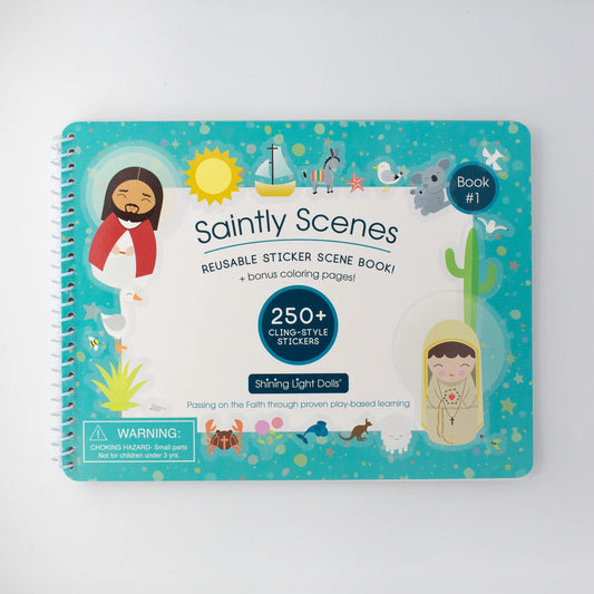 Saintly Scenes Book #1 - Reusable Sticker Scene and Coloring Book