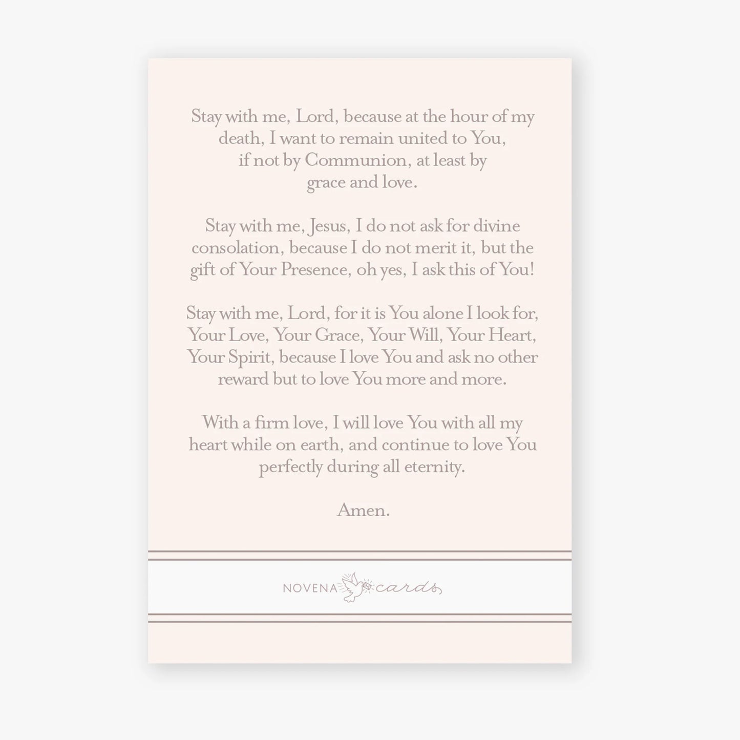 Stay With Me Lord Prayer Card | Beige