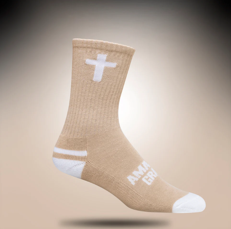 Amazing Grace | Bone + White Crew | Pathos Socks