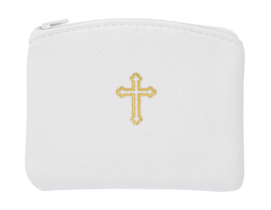 White Rosary Pouch