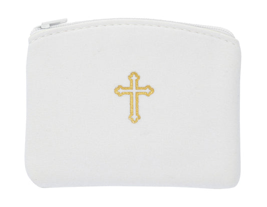 White Rosary Pouch