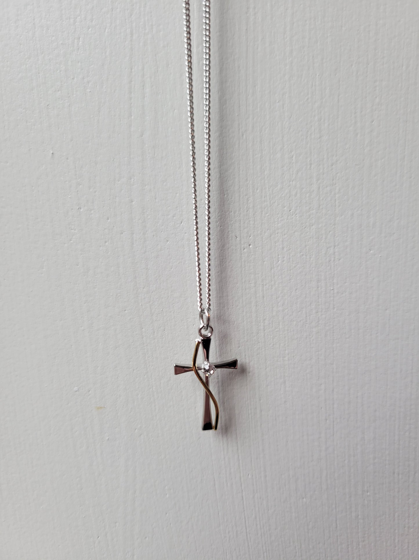 Two Toned Cross Necklace