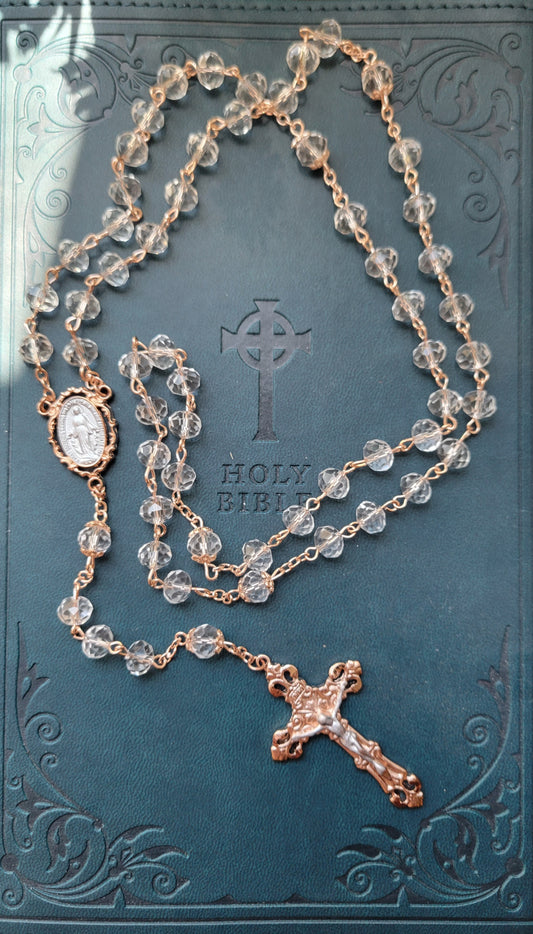 Rose Gold Crystal Rosary