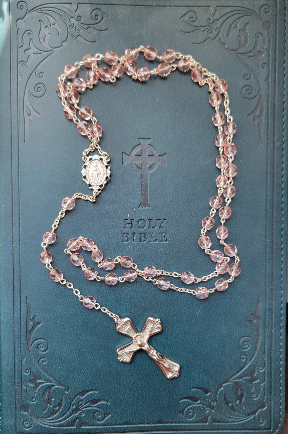 Pink Glass Rosary