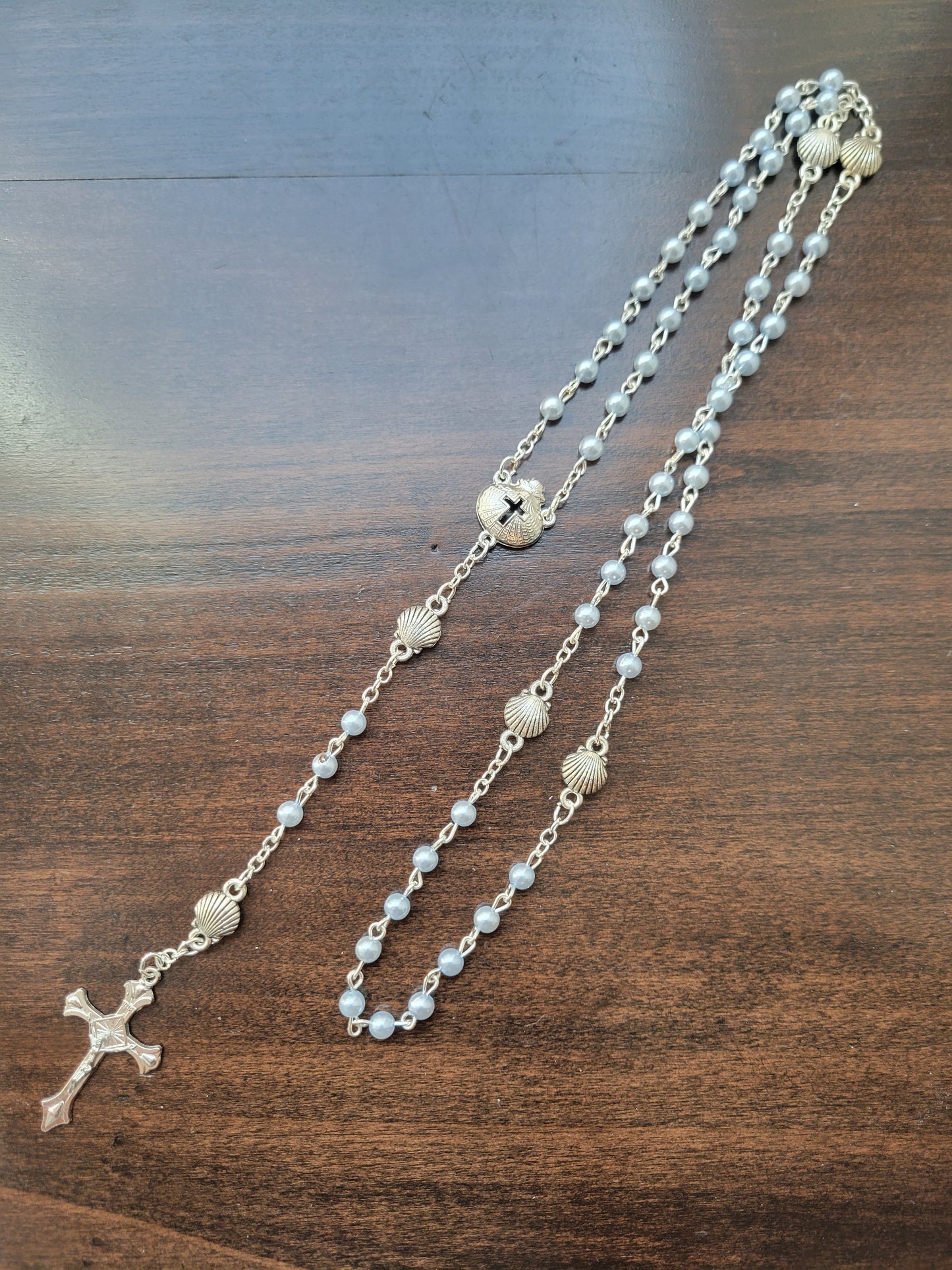 Blue Pearl Baptism Rosary