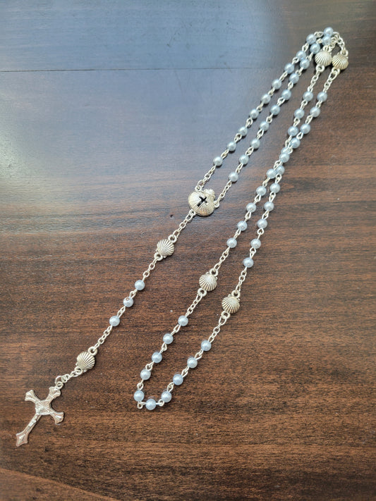 Blue Pearl Baptism Rosary