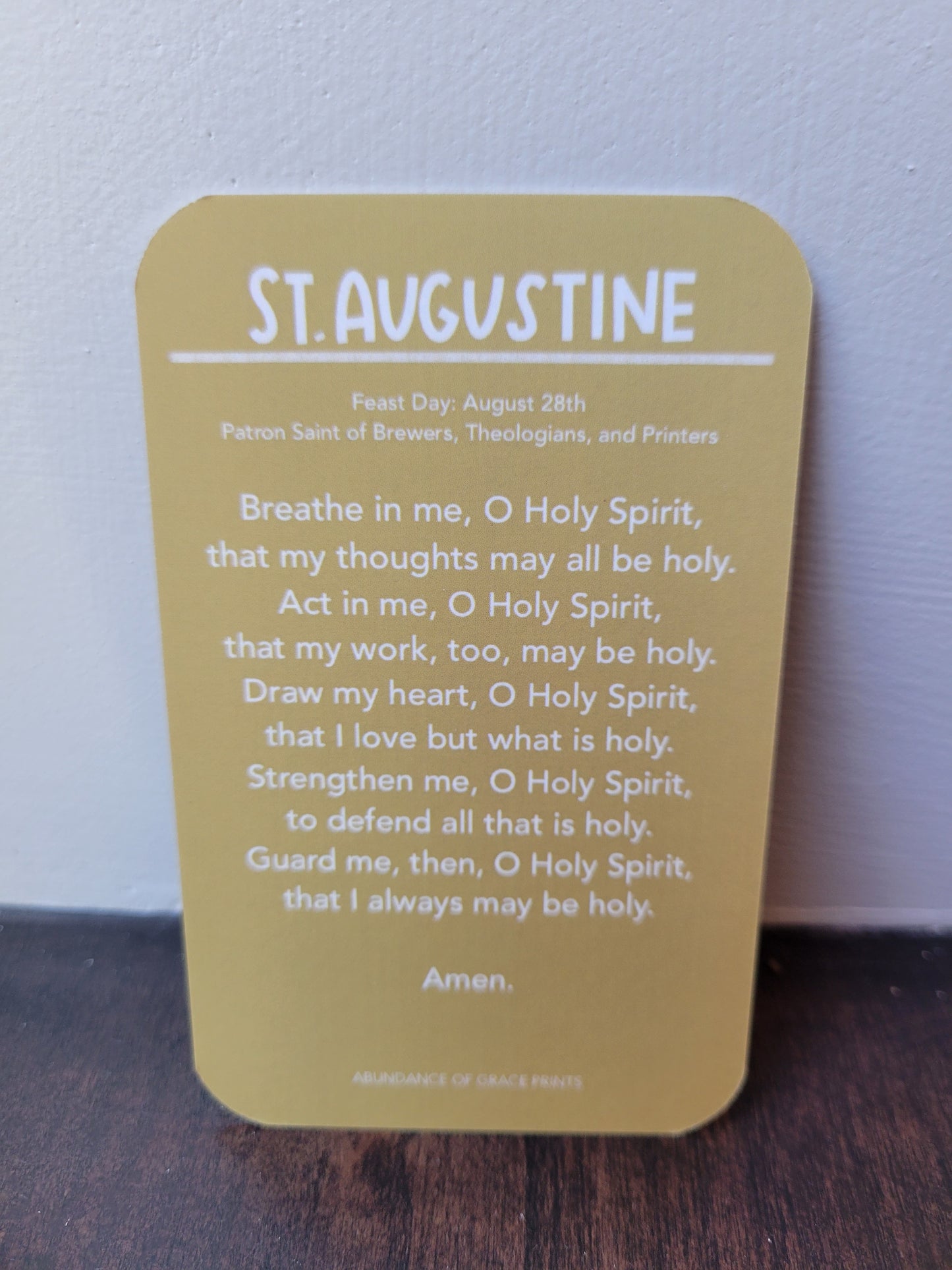 St. Augustine Prayer Card