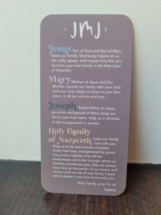 Holy Family Prayer Card