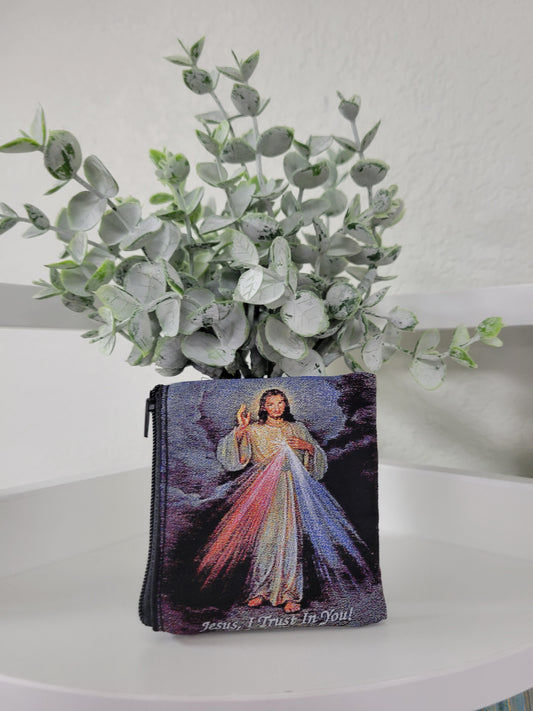 Jesus I Trust in You Rosary Pouch